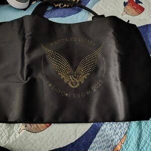 Victoria's Secret Black and Gold Messenger Bag